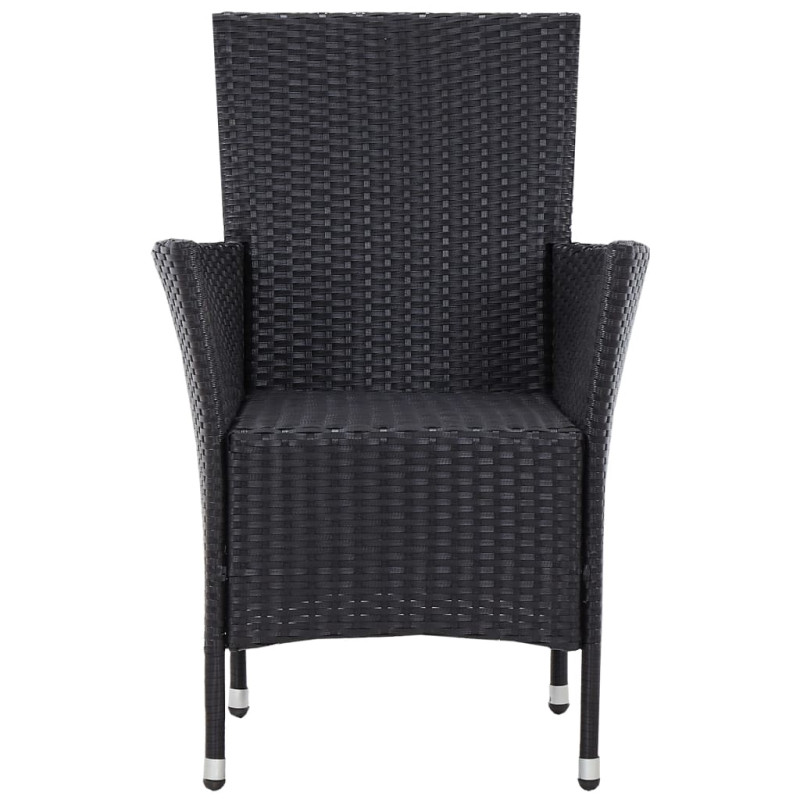 5-cz. zestaw mebli ogrodowych, rattan PE, czarny