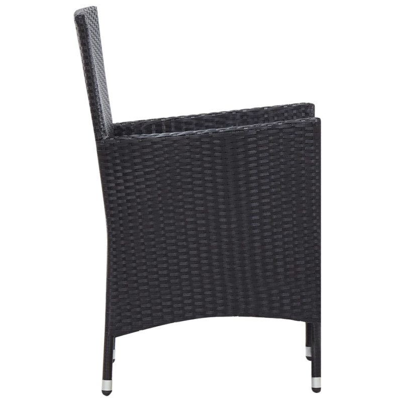 9-cz. zestaw mebli ogrodowych z poduszkami, rattan PE, czarny