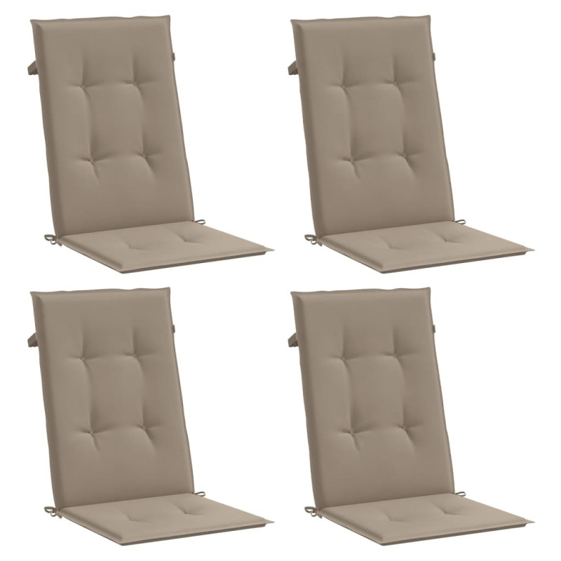 Poduszki na krzesła ogrodowe, 4 szt., taupe, 120x50x3 cm