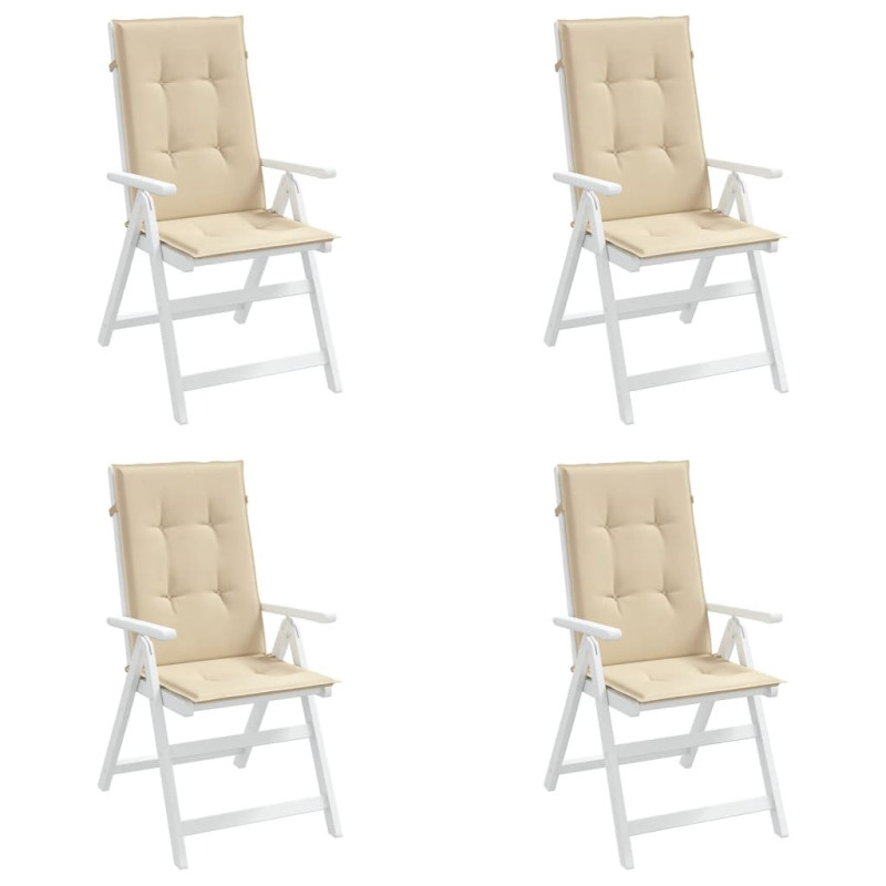 Poduszki na krzesła ogrodowe, 4 szt., beżowe, 120x50x3 cm