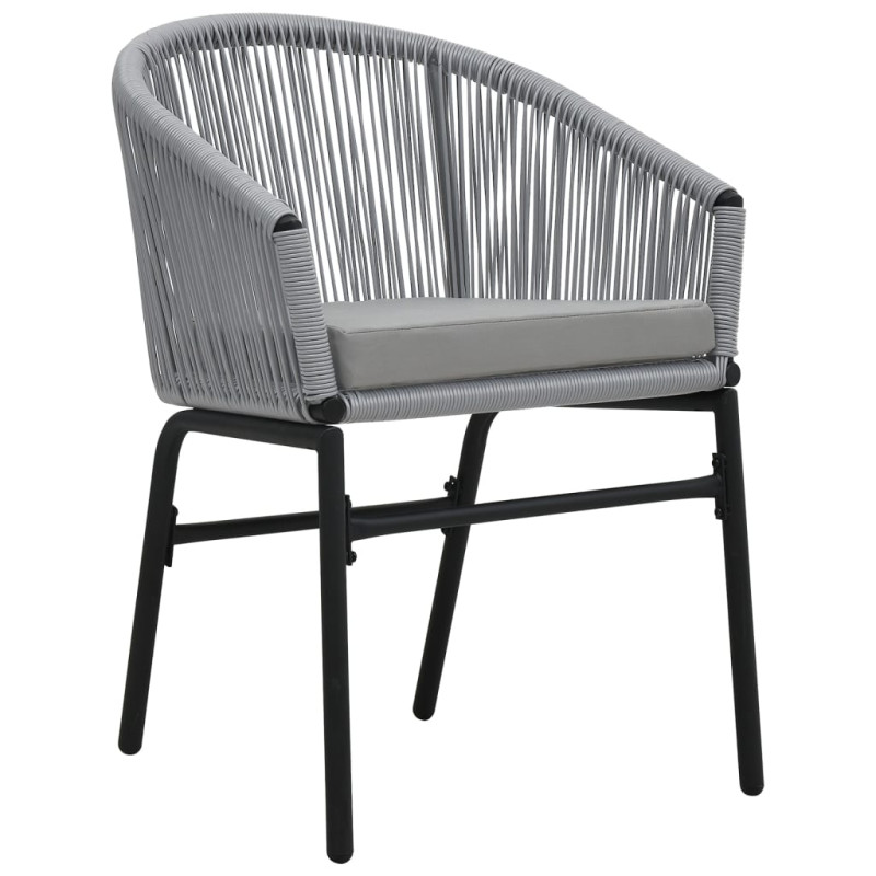 3-cz. zestaw mebli bistro z poduszkami, rattan PE, szary
