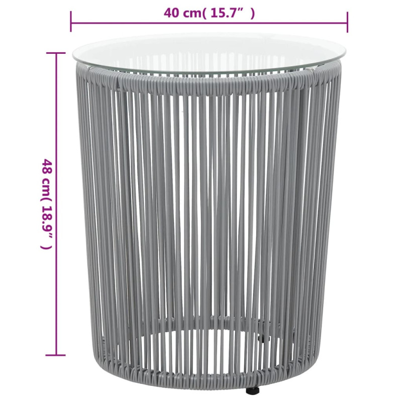 3-cz. zestaw mebli bistro z poduszkami, rattan PE, szary