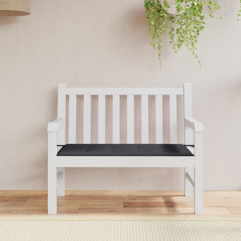 Poduszka na ławkę ogrodową, czarna, 120x50x3 cm, tkanina