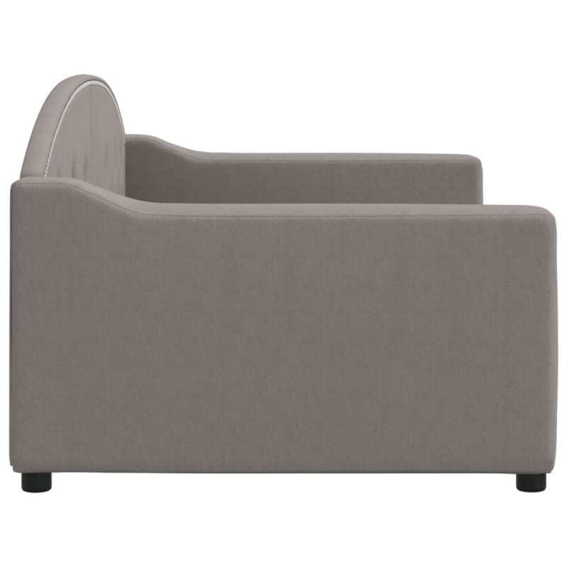 Sofa z funkcją spania, kolor taupe, 90x200 cm, obita tkaniną