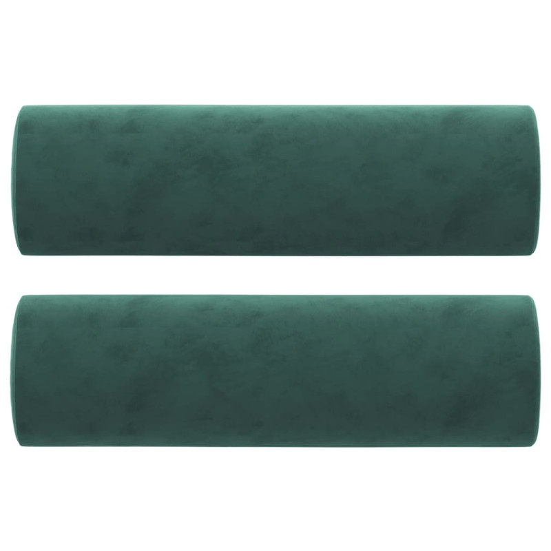 2-osobowa sofa z poduszkami, ciemnozielona, 140 cm, aksamit
