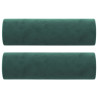 2-osobowa sofa z poduszkami, ciemnozielona, 140 cm, aksamit