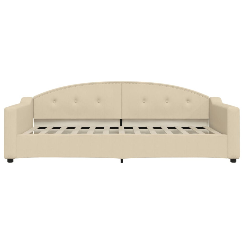 Sofa z funkcją spania, kremowa, 100x200 cm, obita tkaniną