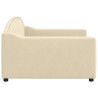 Sofa z funkcją spania, kremowa, 100x200 cm, obita tkaniną
