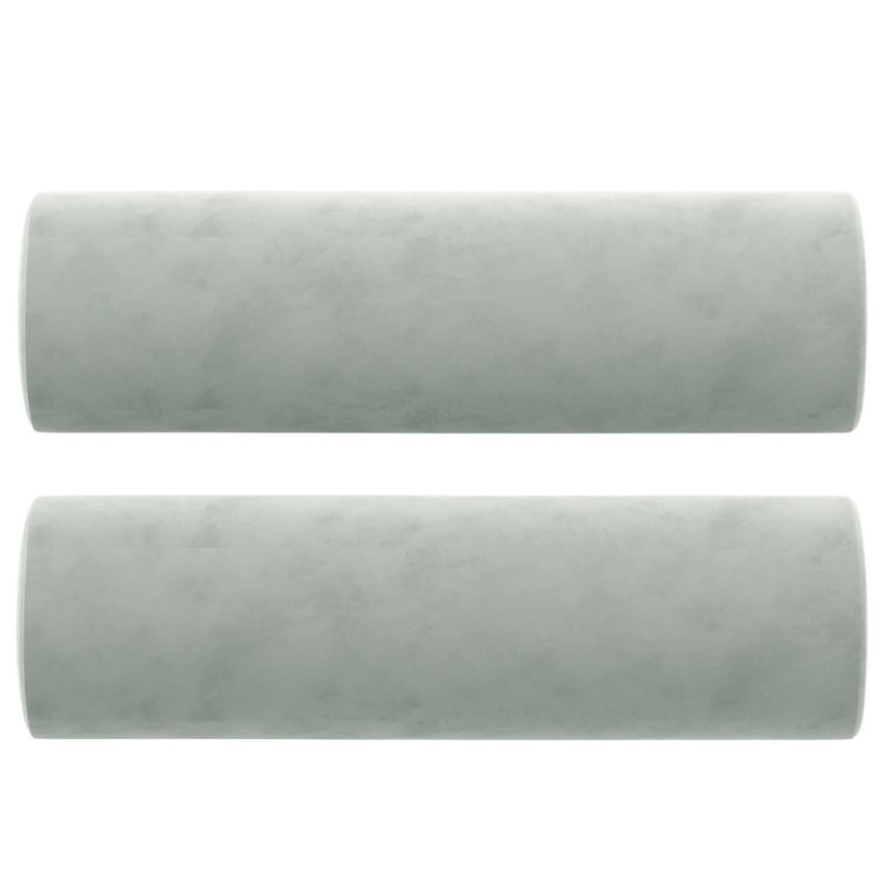 2-osobowa sofa z poduszkami, jasnoszara, 140 cm, aksamit