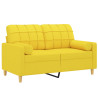 2-osobowa sofa z poduszkami, jasnożółta, 120 cm, tkanina