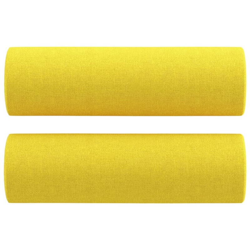 2-osobowa sofa z poduszkami, jasnożółta, 120 cm, tkanina