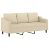 3-osobowa sofa z poduszkami, kremowa, 180 cm, tkanina