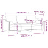 3-osobowa sofa z poduszkami, kremowa, 180 cm, tkanina