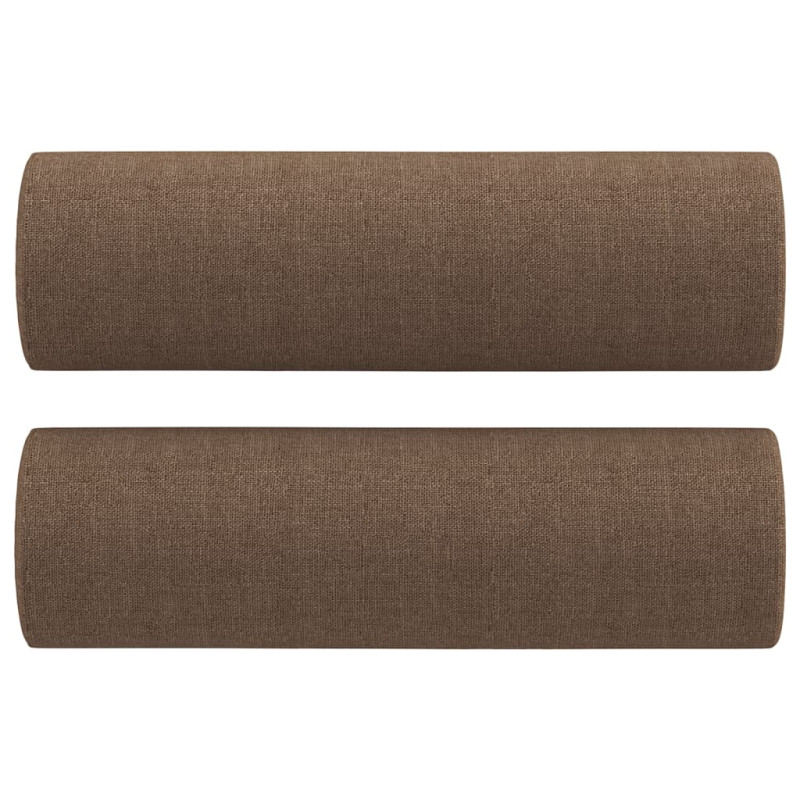 2-osobowa sofa z poduszkami, brązowa, 140 cm, tkanina