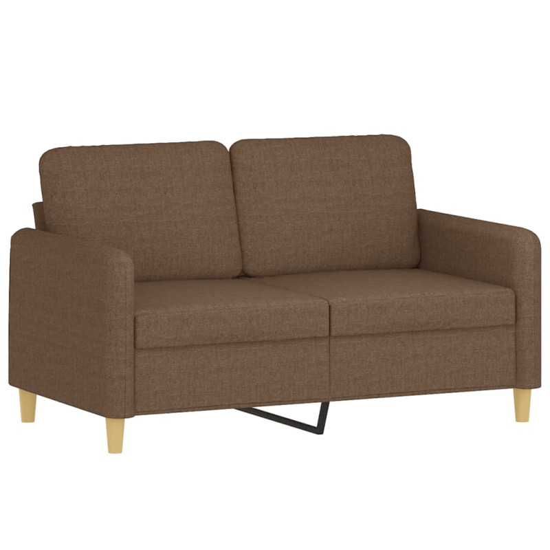 2-osobowa sofa z poduszkami, brązowa, 120 cm, tkanina