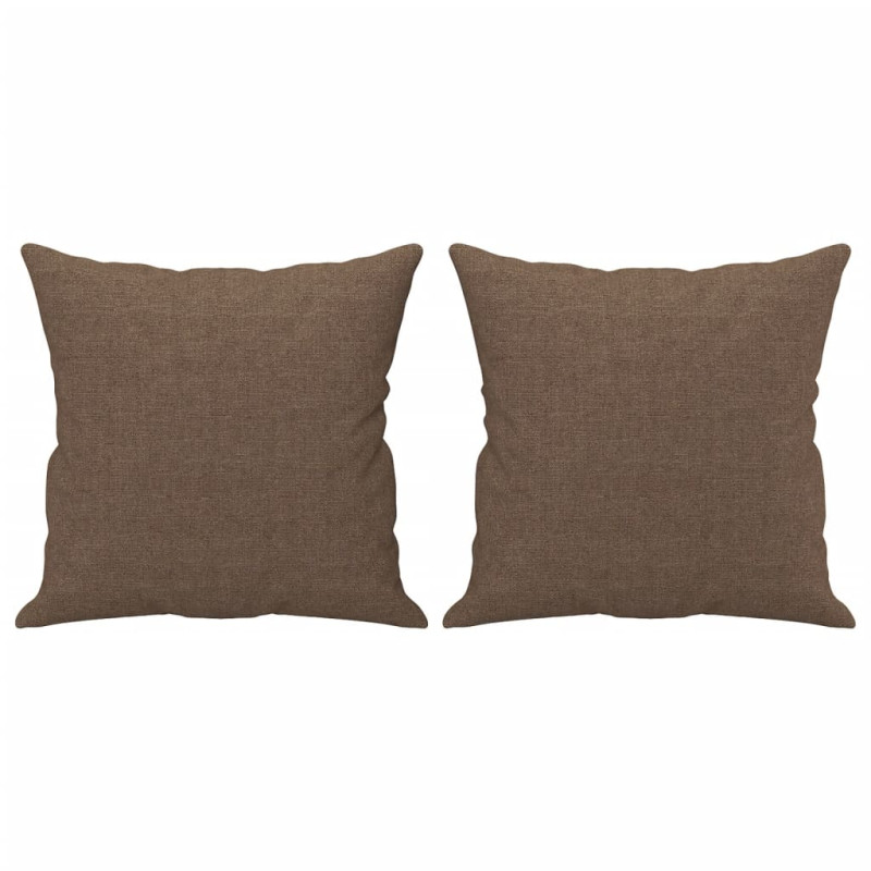 2-osobowa sofa z poduszkami, brązowa, 120 cm, tkanina