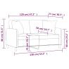 2-osobowa sofa z poduszkami, brązowa, 120 cm, tkanina