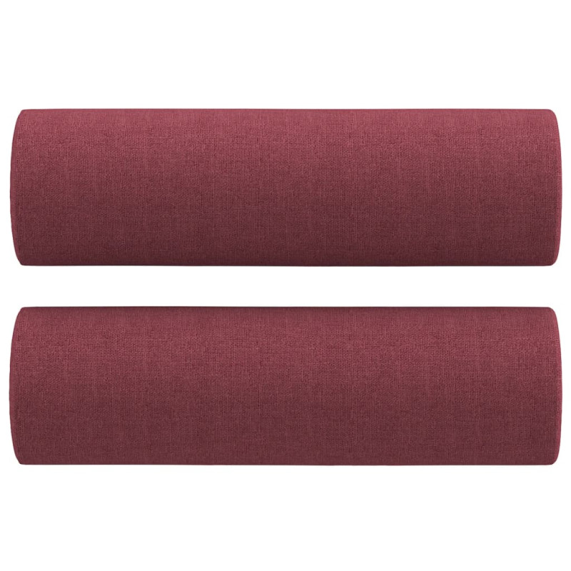 2-osobowa sofa z poduszkami, winna czerwień, 120 cm, tkanina