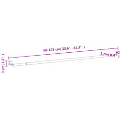 Karnisze, 2 szt., biało-srebrne, 60-105 cm, aluminium