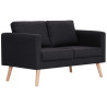 2-osobowa sofa tapicerowana tkaniną, czarna