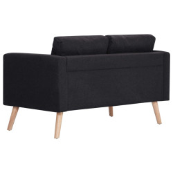 2-osobowa sofa tapicerowana tkaniną, czarna