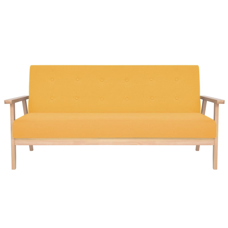 3-osobowa sofa tapicerowana, żółta