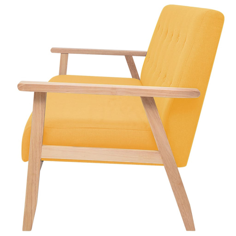 3-osobowa sofa tapicerowana, żółta