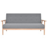 Sofa 3-osobowa, tapicerowana tkaniną, jasnoszara