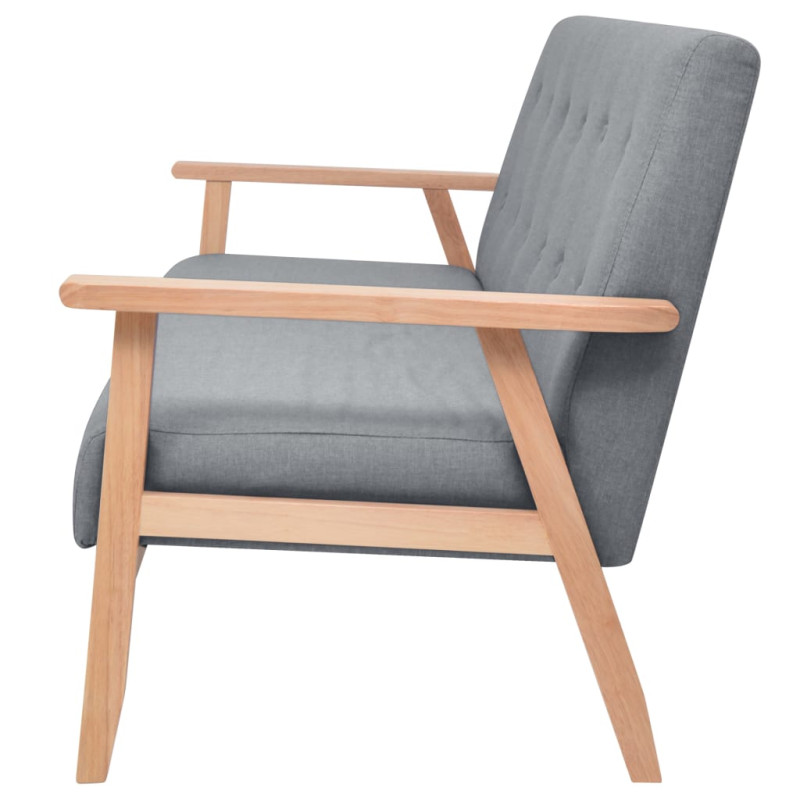 Sofa 3-osobowa, tapicerowana tkaniną, jasnoszara