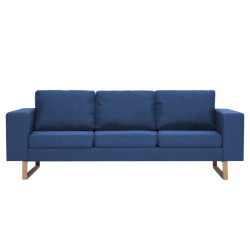 3-osobowa sofa tapicerowana tkaniną, niebieska