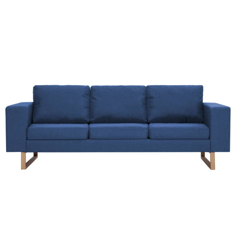 3-osobowa sofa tapicerowana tkaniną, niebieska