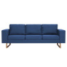 3-osobowa sofa tapicerowana tkaniną, niebieska