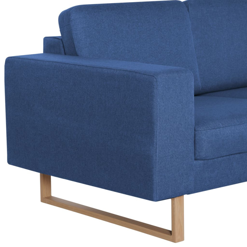 3-osobowa sofa tapicerowana tkaniną, niebieska
