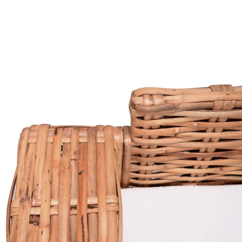 Zestaw 2 sof ogrodowych z poduszkami, naturalny rattan