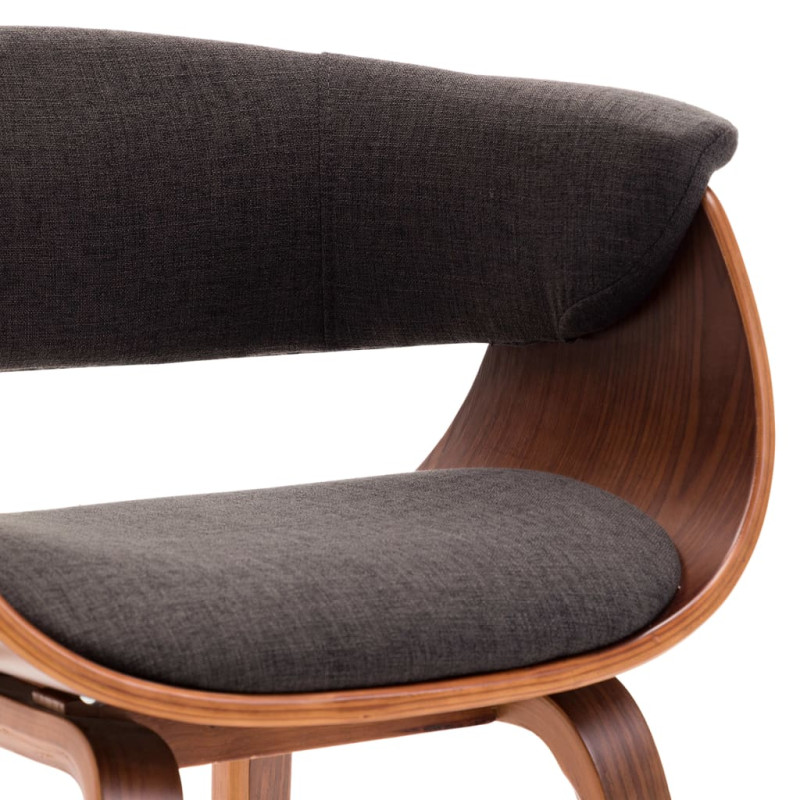 Krzesła stołowe, 6 szt., szare, gięte drewno i tkanina