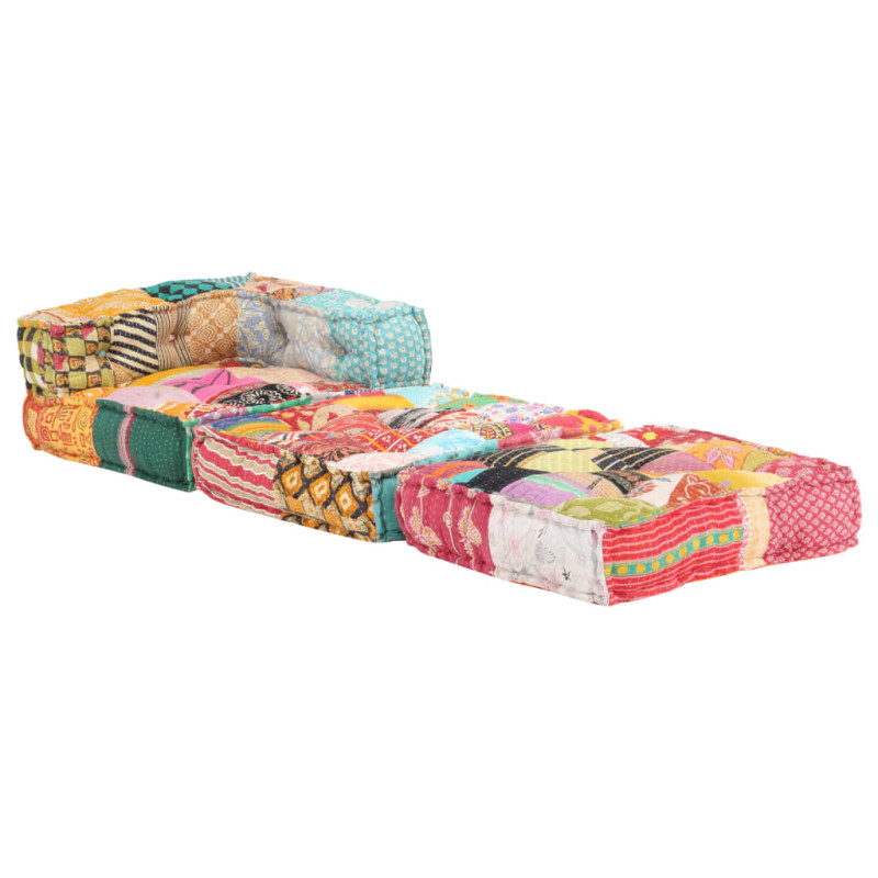 Puf modułowy, patchwork, tkanina