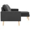 3-osobowa sofa z podnóżkiem, ciemoszara, tapicerowana tkaniną