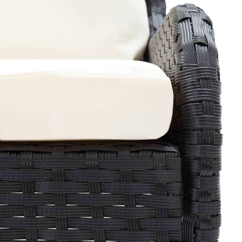 Ogrodowe sofy narożne, 2 szt., rattan PE, czarne