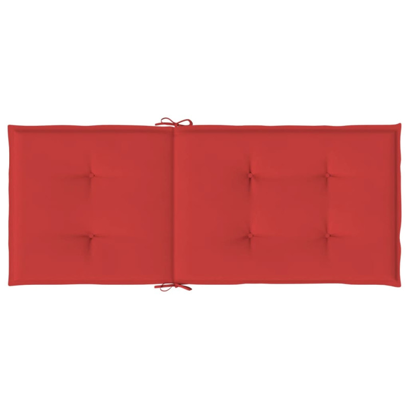 Poduszki na krzesła ogrodowe, 6 szt., czerwone, 120x50x3 cm