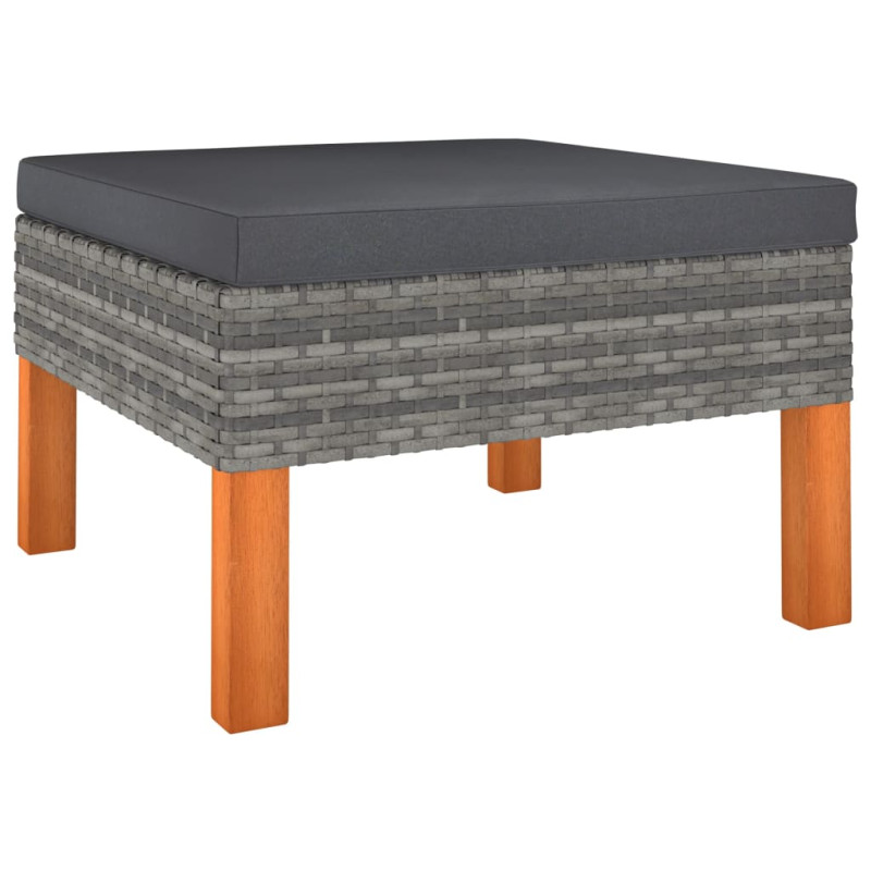 3-cz. zestaw wypoczynkowy do ogrodu, rattan PE i eukaliptus