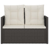 Ławka ogrodowa z poduszkami, czarna, 105 cm, polirattan