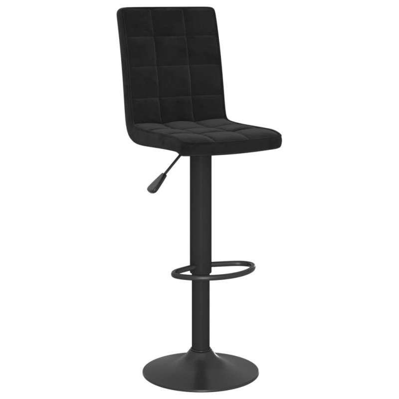 Stołki barowe, 2 szt., czarne, obite aksamitem