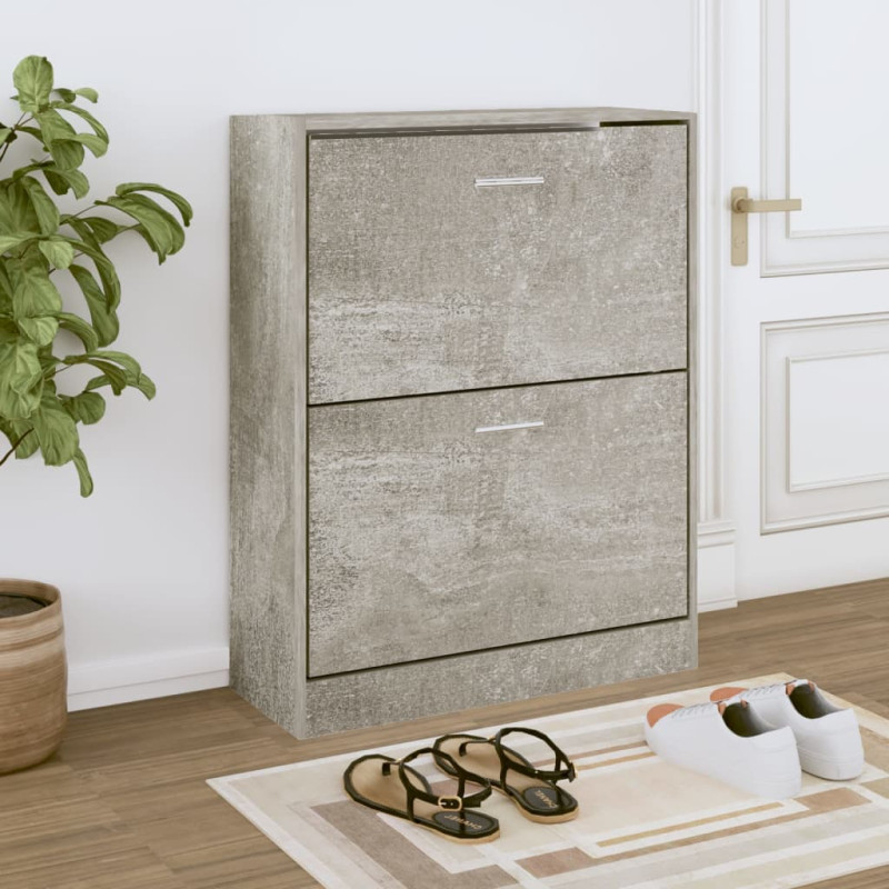 Szafka na buty, szarość betonu, 63x24x81 cm