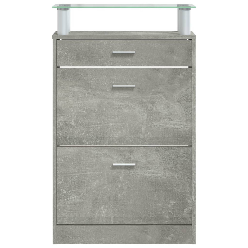 Szafka na buty, szarość betonu, 63x24x104 cm