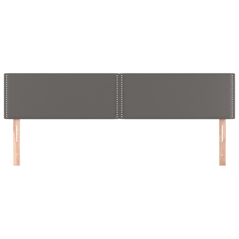 Zagłówki do łóżka, 2 szt, szare, 100x5x78/88cm sztuczna skóra