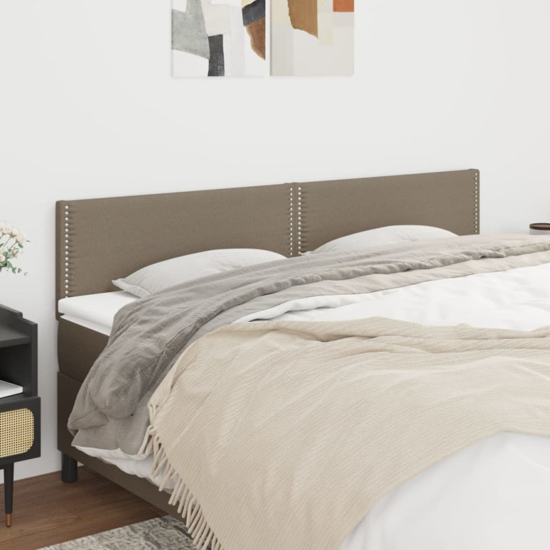Zagłówki do łóżka, 2 szt., taupe, 90x5x78/88 cm, tkanina