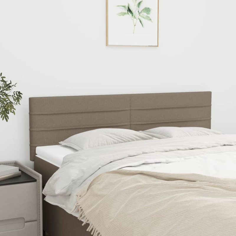 Zagłówki do łóżka, 2 szt., taupe, 72x5x78/88 cm, tkanina