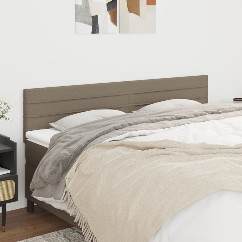 Zagłówki do łóżka, 2 szt., taupe, 90x5x78/88 cm, tkanina