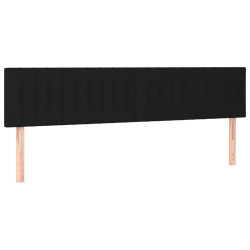 Zagłówki do łóżka, 2 szt., czarne, 90x5x78/88 cm, tkanina