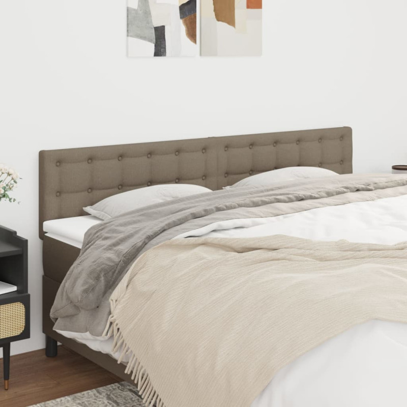 Zagłówki do łóżka, 2 szt., taupe, 100x5x78/88 cm, tkanina